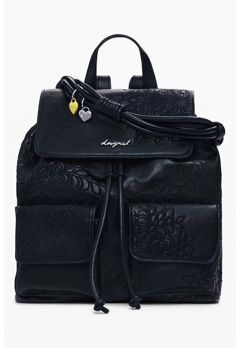 Rucsac cu detalii in relief - Negru