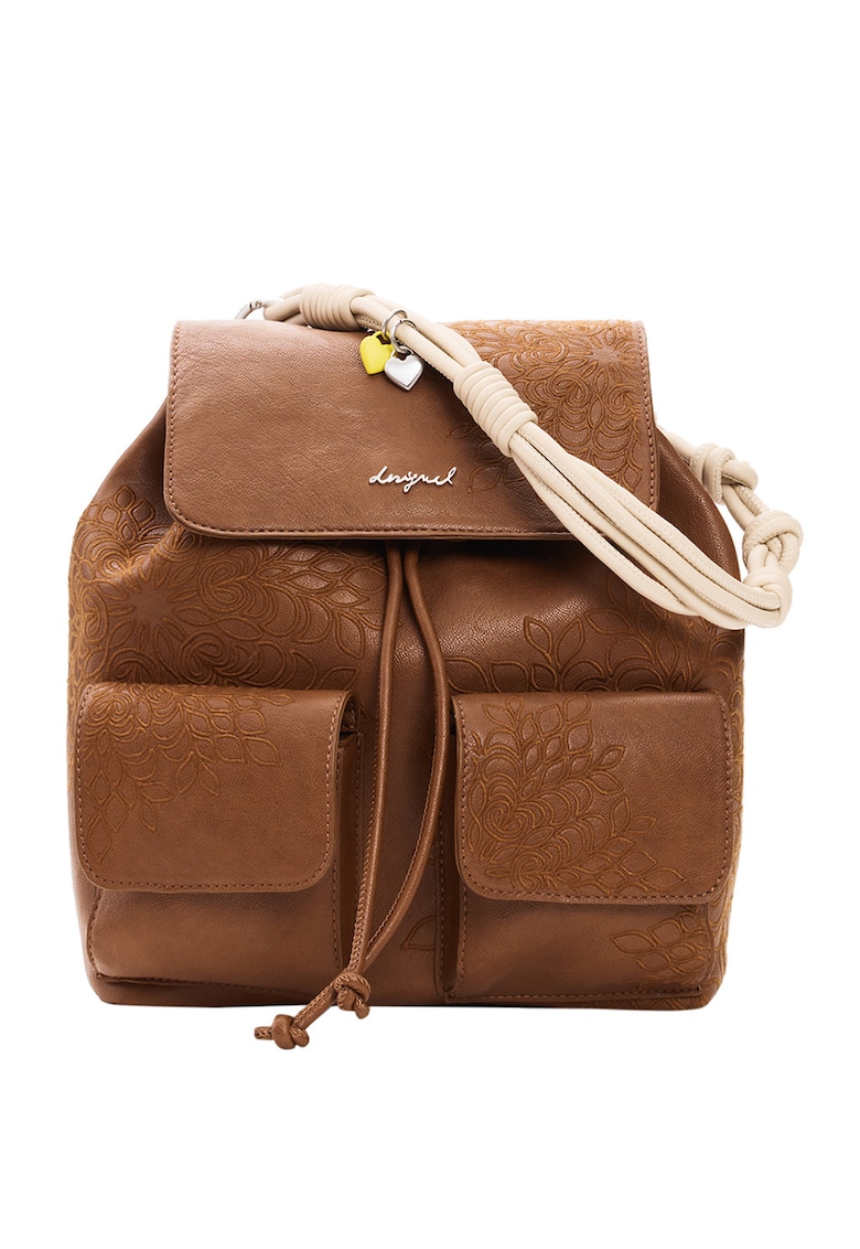 Rucsac de piele ecologica cu logo - Maro