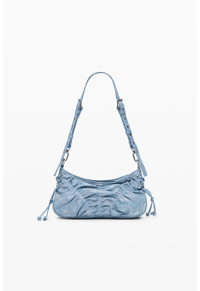 Geanta crossbody de denim - Albastru pastel