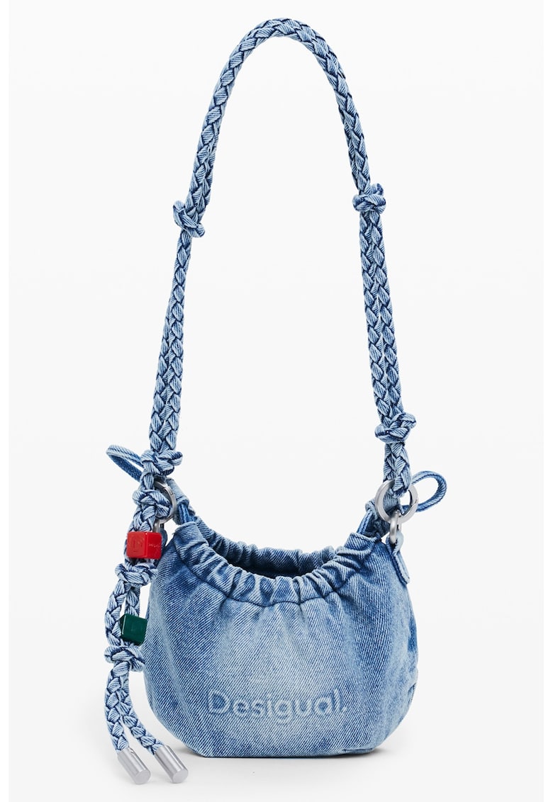 Geanta bucket de denim - Albastru deschis melange