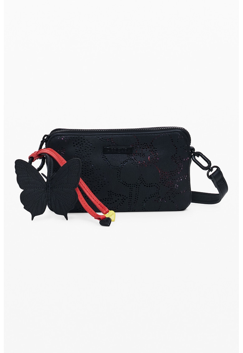 Geanta crossbody din piele ecologica cu model - Negru