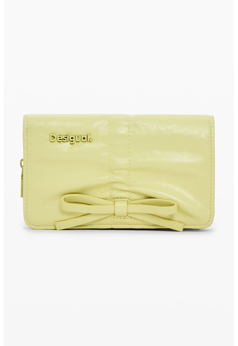 Portofel pliabil de piele ecologica - Galben lime