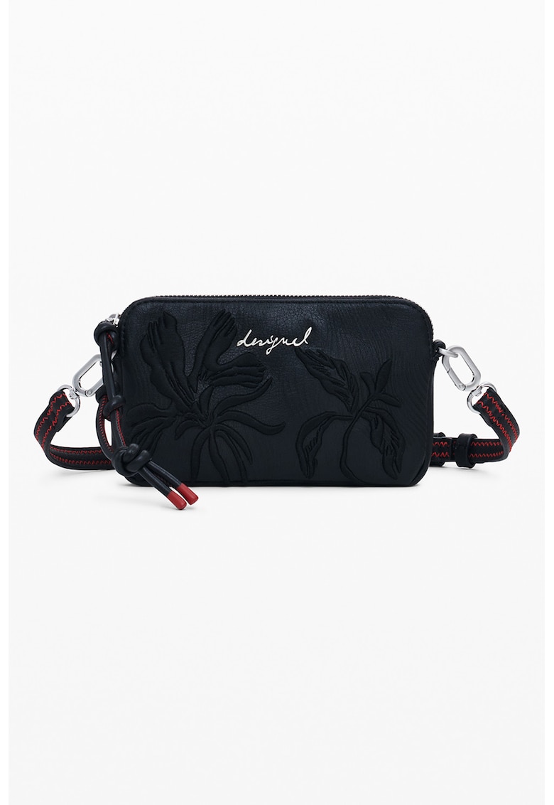 Geanta crossbody din piele ecologica cu model - Negru