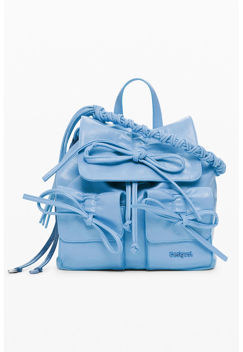 Rucsac din piele ecologica cu funde - Albastru deschis