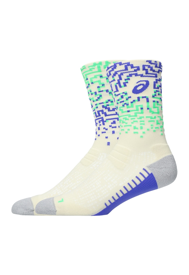 Sosete scurte unisex - pentru alergare - Alb fildes/Verde lime