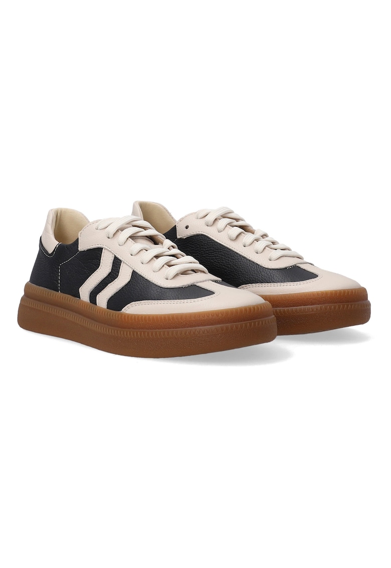 Tenisi flatform din piele