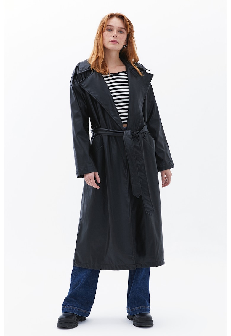 Pulover cu decolteu pe un umar si model in dungi - Negru/Alb optic