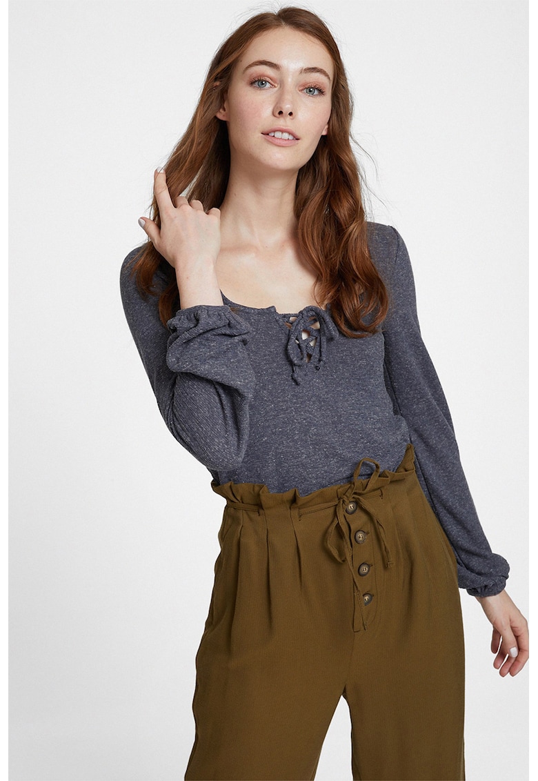 Bluza din amestec de in - Gri inchis