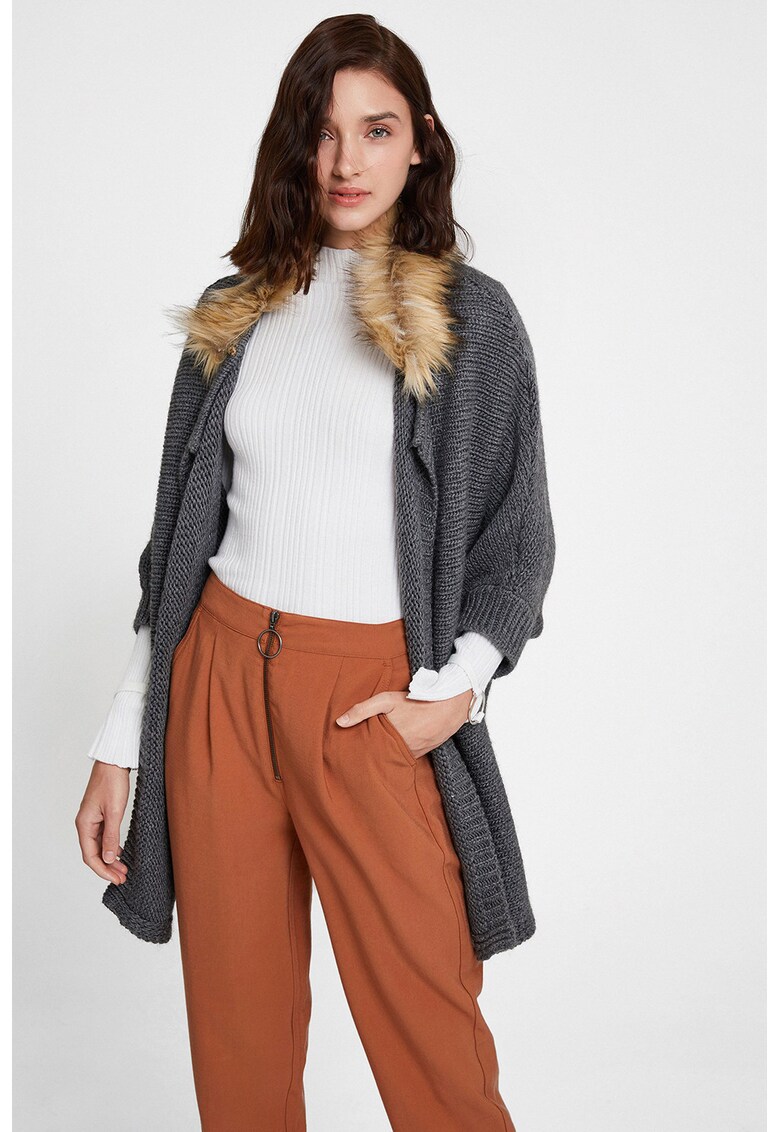 Pulover striat cu inele metalice - Alb