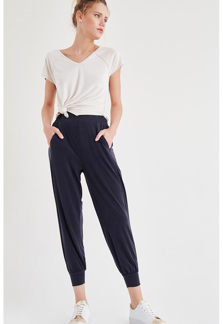 Pantaloni jogger din amestec de modal - Negru stins