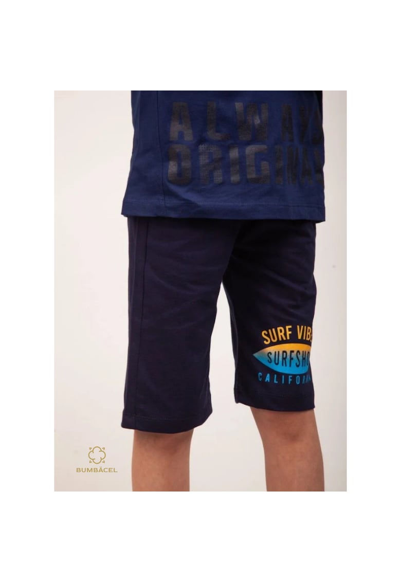 Pantaloni scurti din bumbac - pentru baieti - cu imprimeu