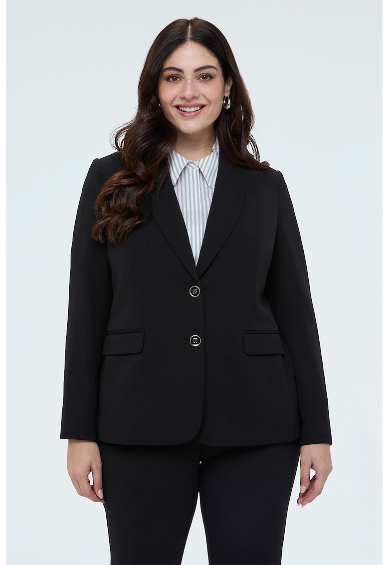 Sacou cambrat cu revere decupate