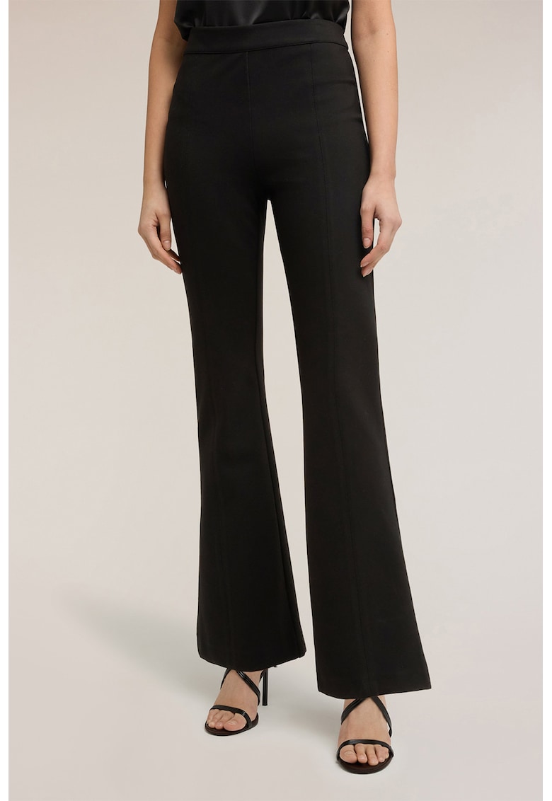 Pantaloni evazati cu talie inalta - Negru