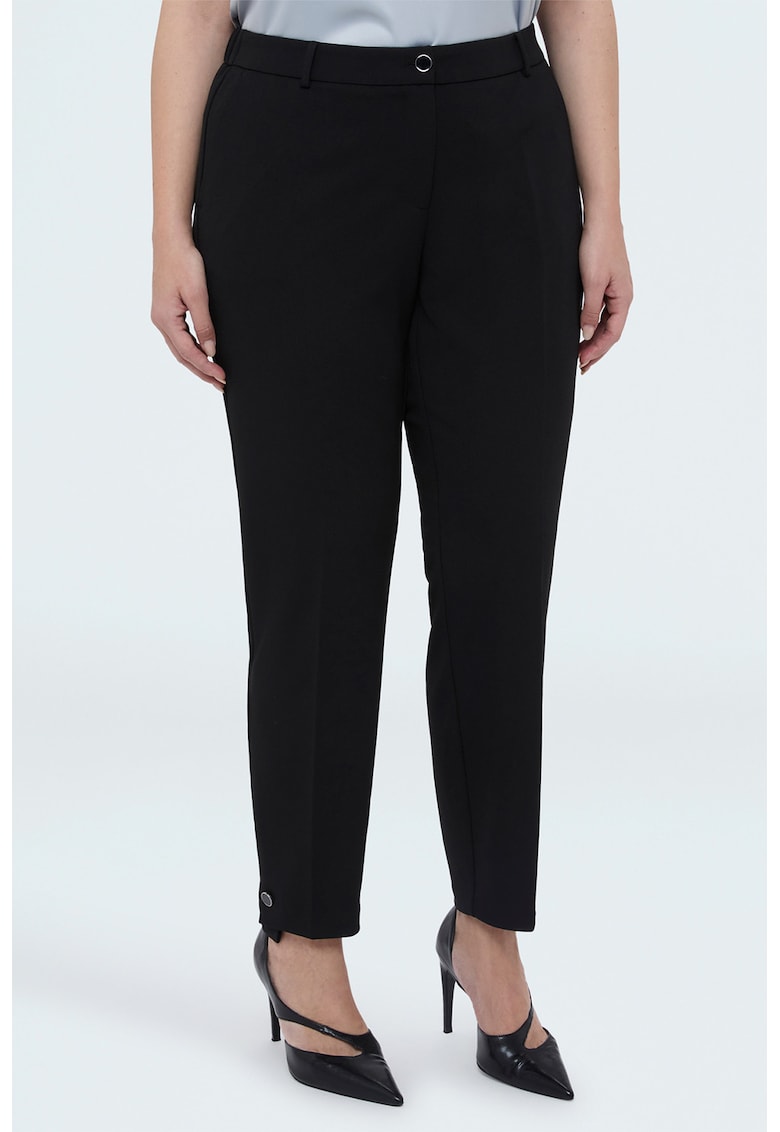 Pantaloni conici cu talie inalta - Negru
