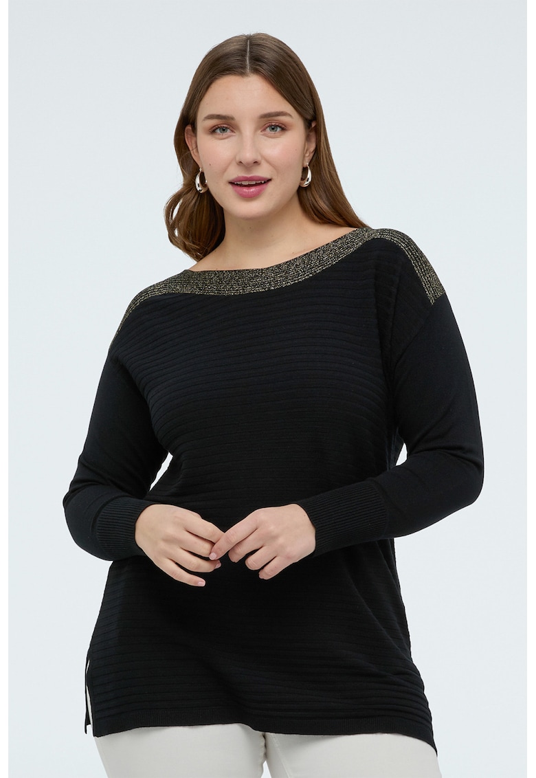 Pulover cu detalii stralucitoare - Negru