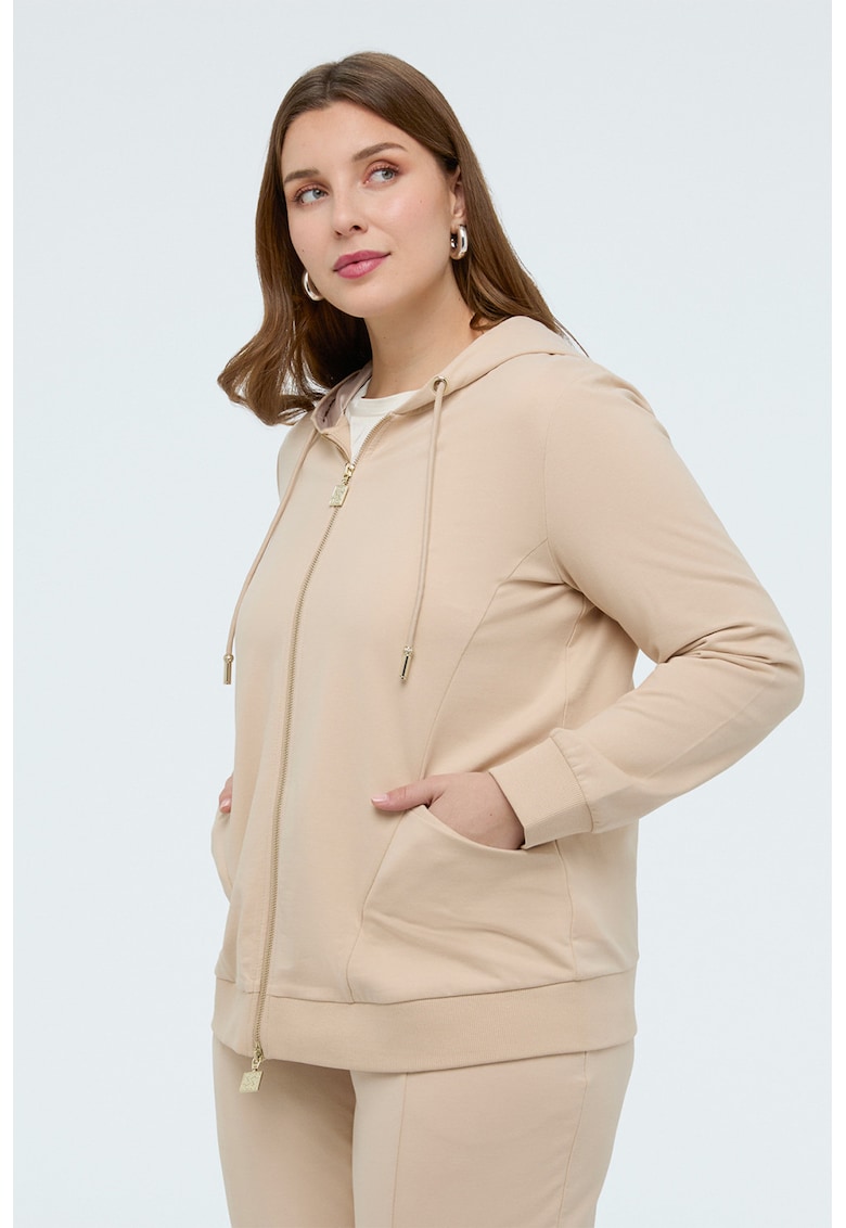 Hanorac regular-fit cu model uni - Bej deschis -