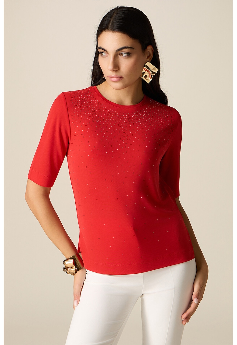 Tricou regular-fit cu model uni - Rosu