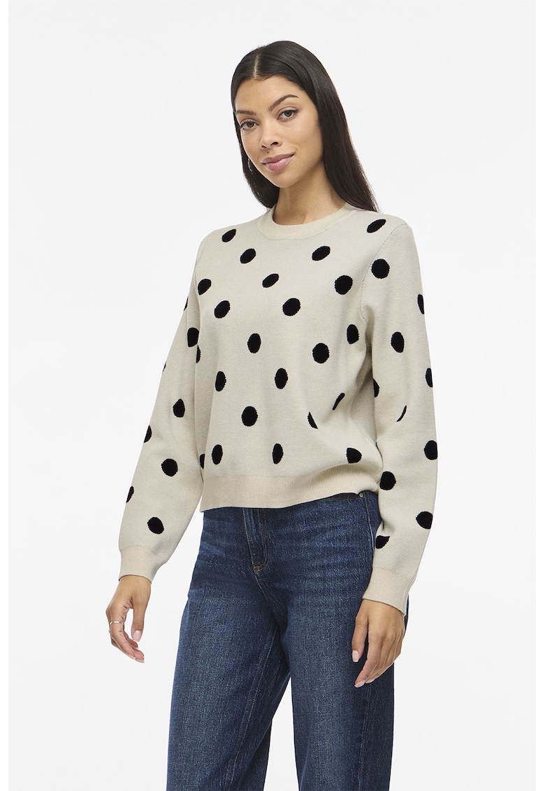 Pulover cu buline - Negru/Alb murdar