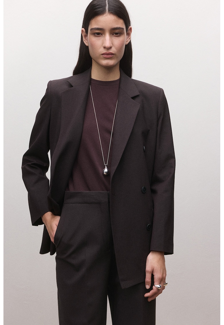 Sacou regular fit din amestec de lana - Violet aubergine