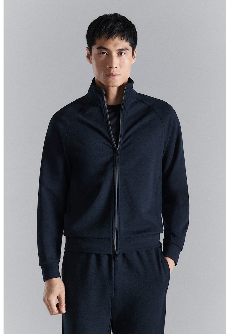 Bluza de trening regular fit cu fermoar - Bleumarin