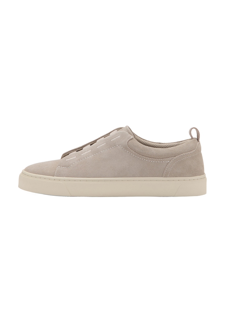 Pantofi sport din piele intoarsa - Maro taupe deschis