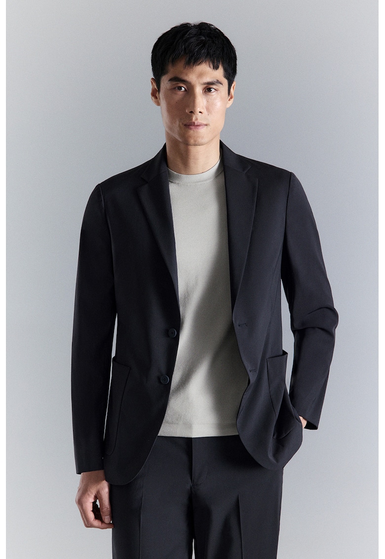 Sacou regular fit cu nasturi - Albastru ultramarin