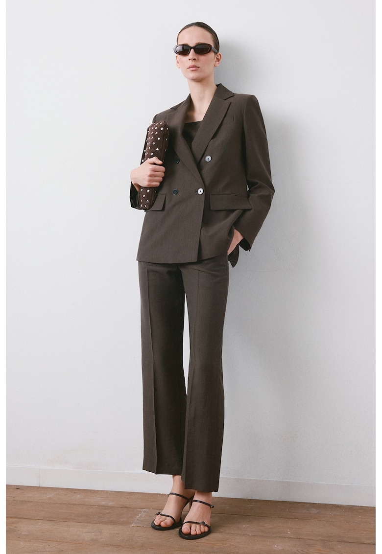 Sacou regular fit cu model uni - Maro pamantiu