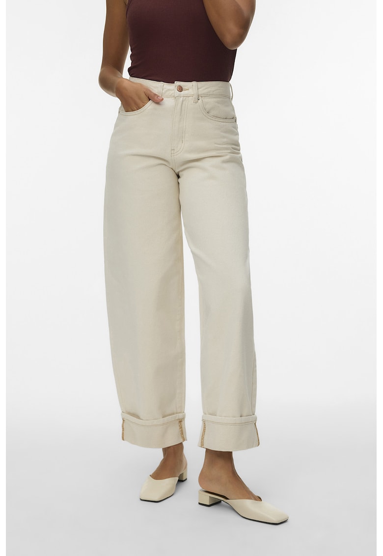 Blugi cu croiala ampla Zelda - Alb fildes