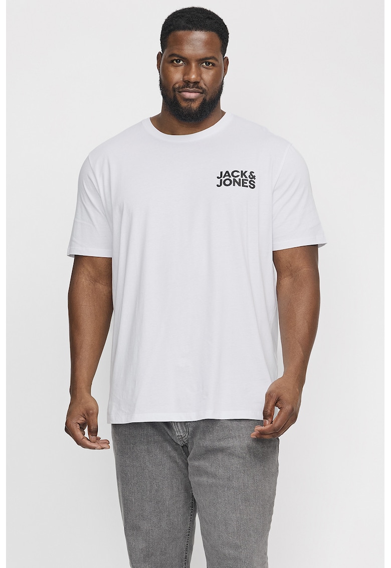 Tricou de bumbac organic cu decolteu la baza gatului - Alb