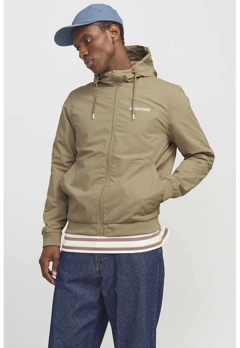 Jacheta cu gluga si fermoar Rush - Bej