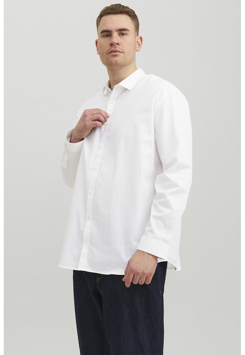 Camasa lejera din amestec din bumbac organic - Alb