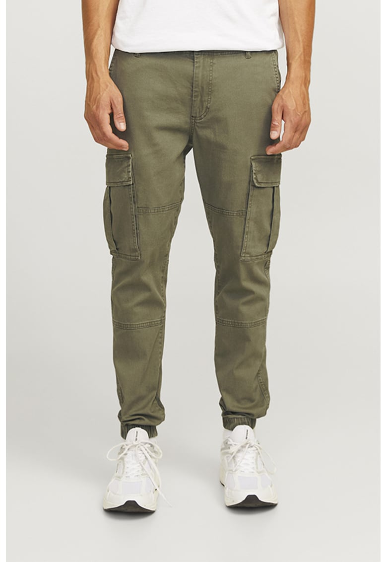 Pantaloni cargo uni - Verde masliniu