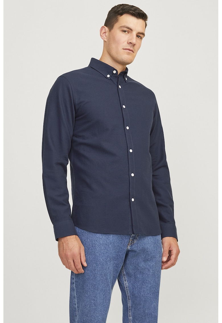 Camasa regular fit cu guler Oxford - Bleumarin