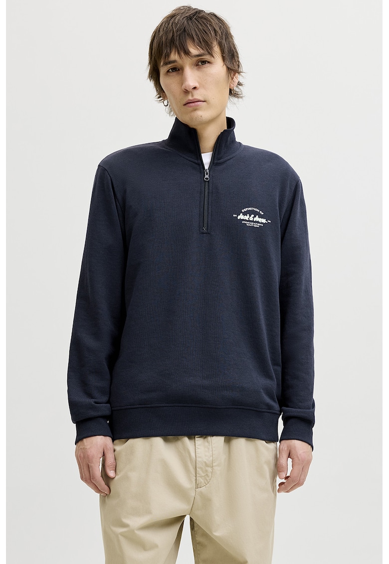 Bluza de trening din amestec de bumbac organic - Bleumarin