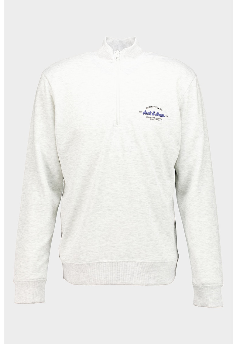 Bluza de trening din amestec de bumbac organic - Gri deschis melange