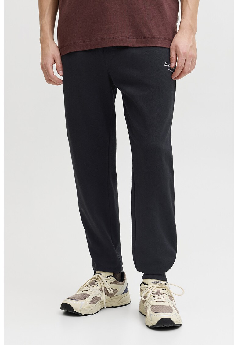 Pantaloni de trening din amestec de bumbac organic - Negru