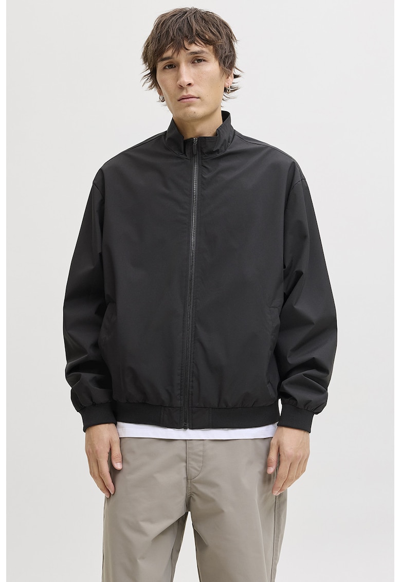 Jacheta regular fit cu fermoar - Negru