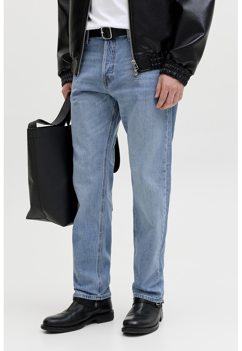 Blugi slim fit cu talie inalta - Albastru deschis