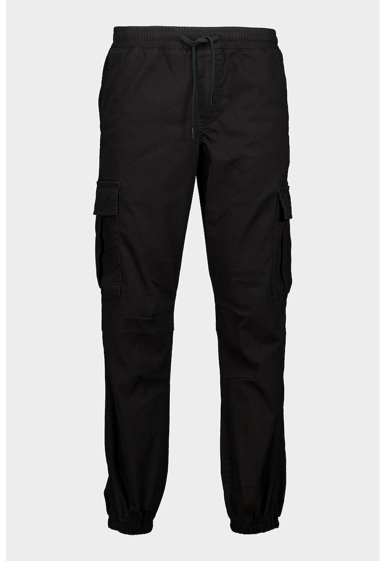 Pantaloni cargo cu croiala conica - Negru