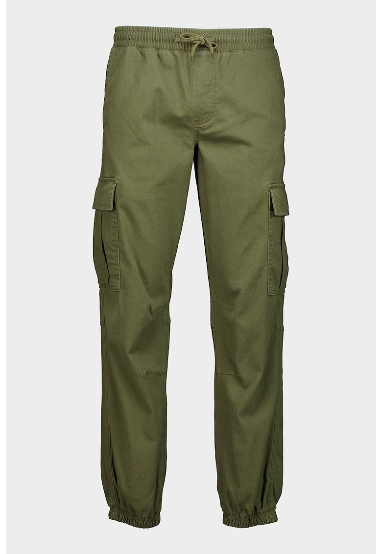 Pantaloni cargo cu croiala conica - Kaki inchis
