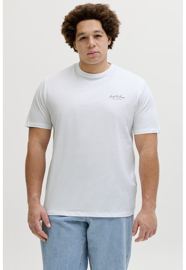 Tricou de bumbac organic cu decolteu la baza gatului - Alb optic