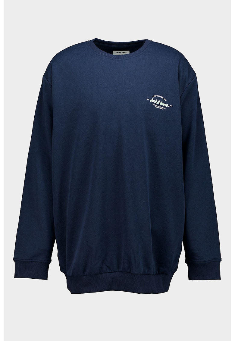 Bluza de trening din amestec de bumbac organic - Verde lime/Bleumarin