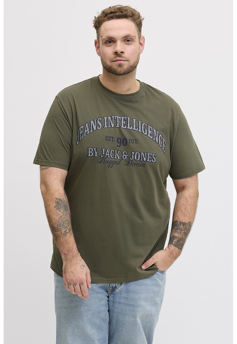 Tricou de bumbac organic cu imprimeu - Verde masliniu