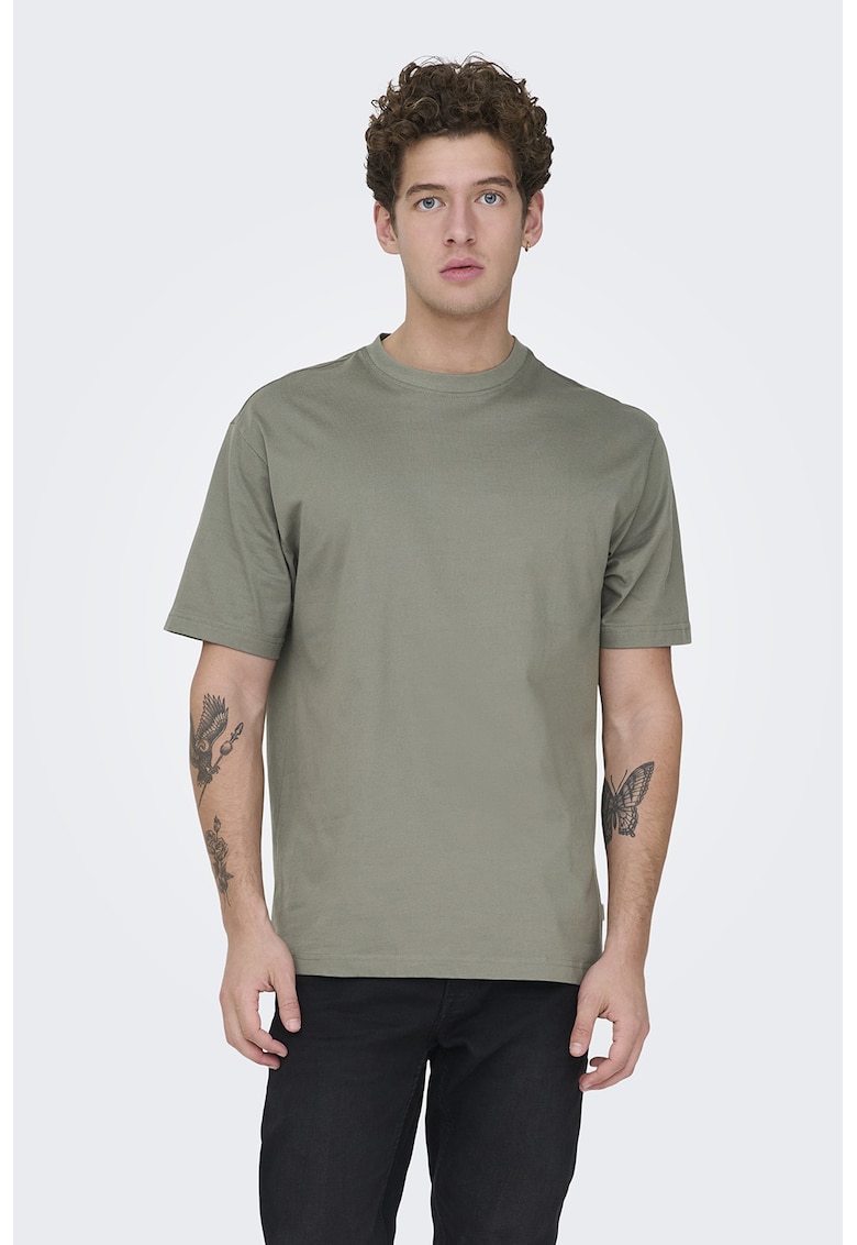 Tricou relaxed-fit din bumbac organic Fred - Gri