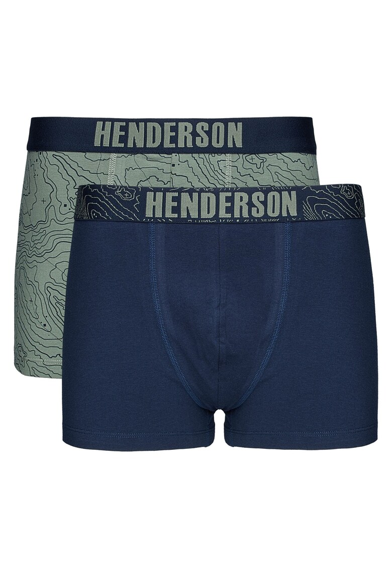 Set boxeri - 2 buc - albastru marin-verde - bumbac