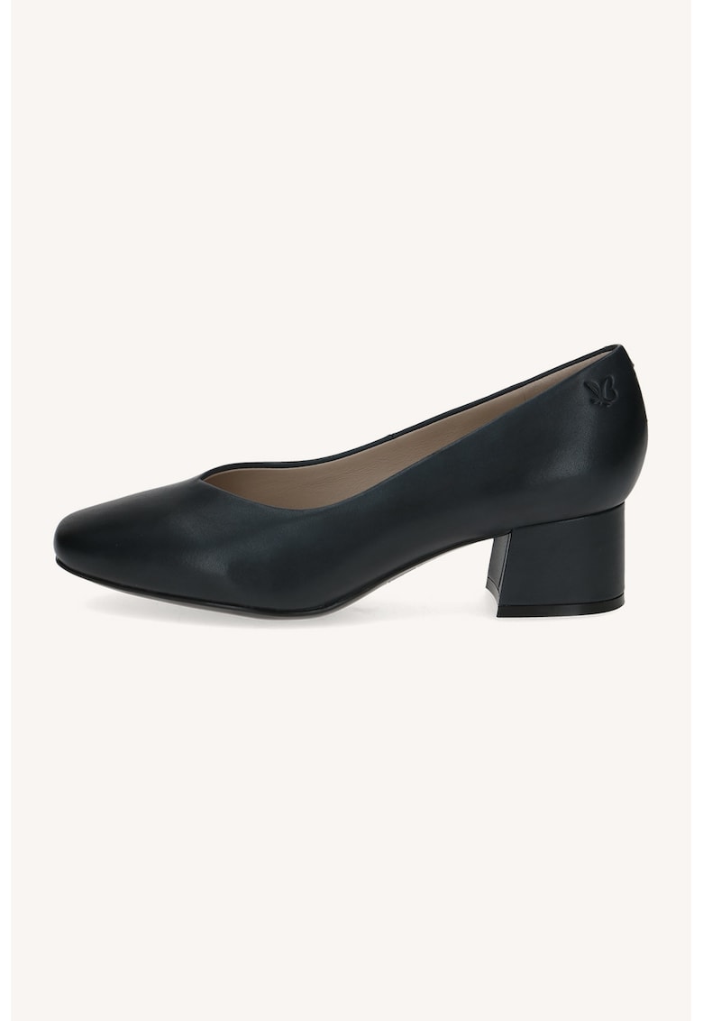 Pantofi de piele cu toc masiv - Gri antracit