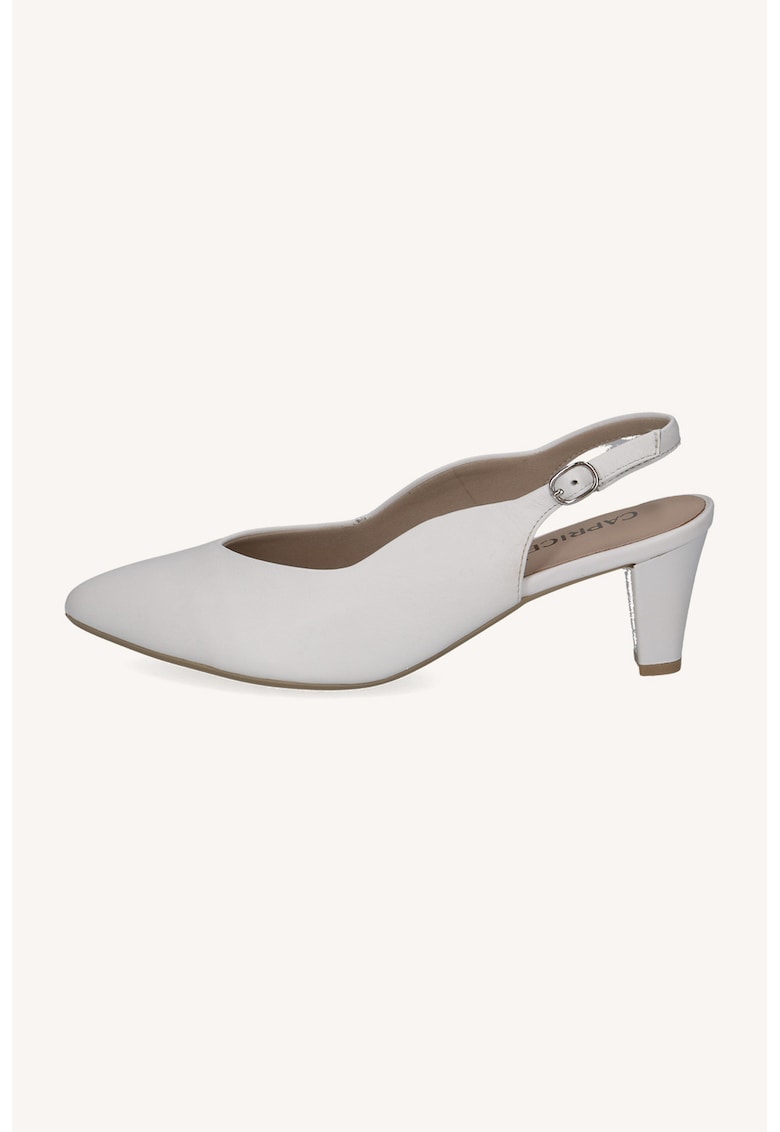 Pantofi de piele cu varf ascutit - Alb murdar