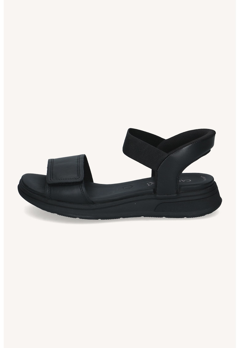 Sandale din piele cu velcro - Negru