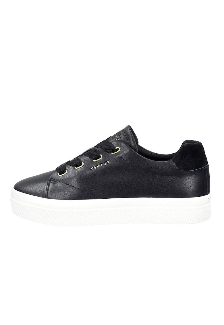 Pantofi sport cu talpa flatform Avona - Negru/Alb optic
