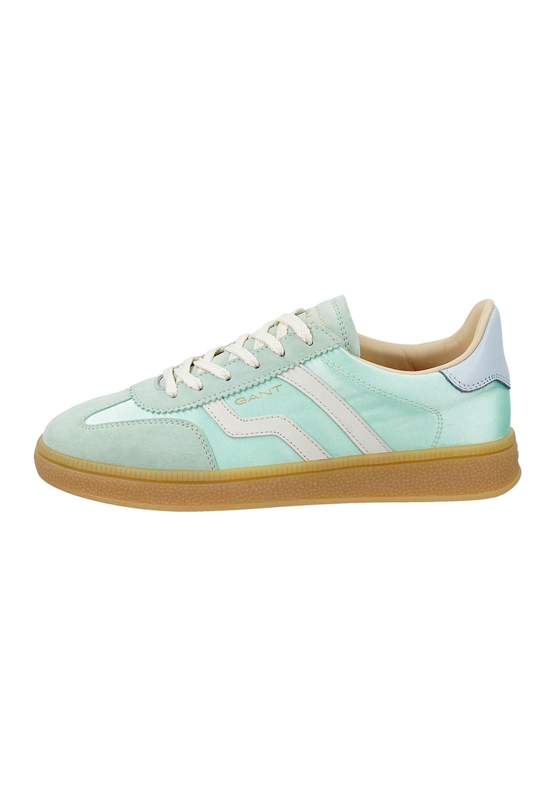 Pantofi sport din material textil cu garnituri din piele intoarsa Cuzima - Verde menta
